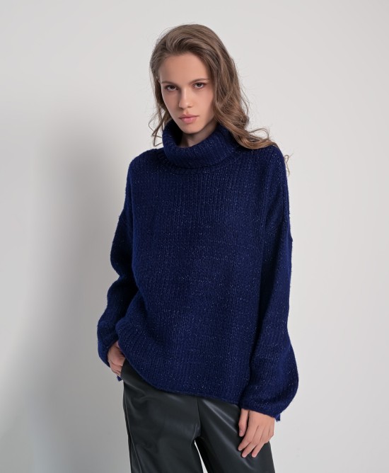 Mohair-lurex ζιβάγκο σε άνετη γραμμή NAVY