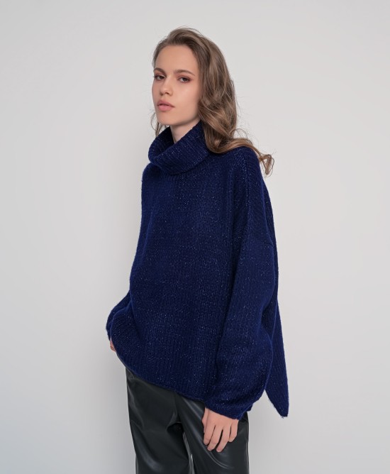 Mohair-lurex ζιβάγκο σε άνετη γραμμή NAVY