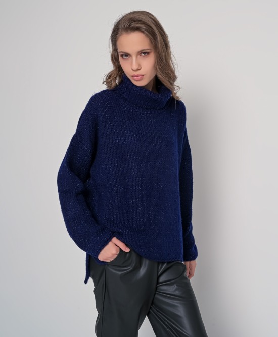 Mohair-lurex ζιβάγκο σε άνετη γραμμή NAVY