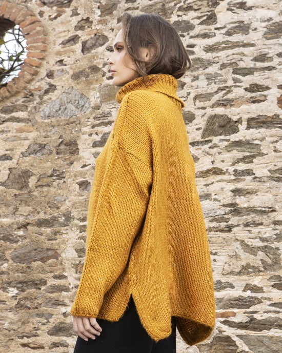 Mohair-lurex ζιβάγκο σε άνετη γραμμή OCHRE