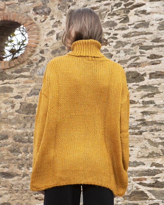 Mohair-lurex ζιβάγκο σε άνετη γραμμή OCHRE