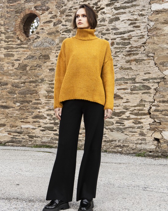 Mohair-lurex ζιβάγκο σε άνετη γραμμή OCHRE