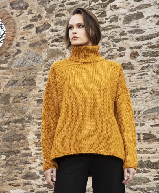 Mohair-lurex ζιβάγκο σε άνετη γραμμή OCHRE