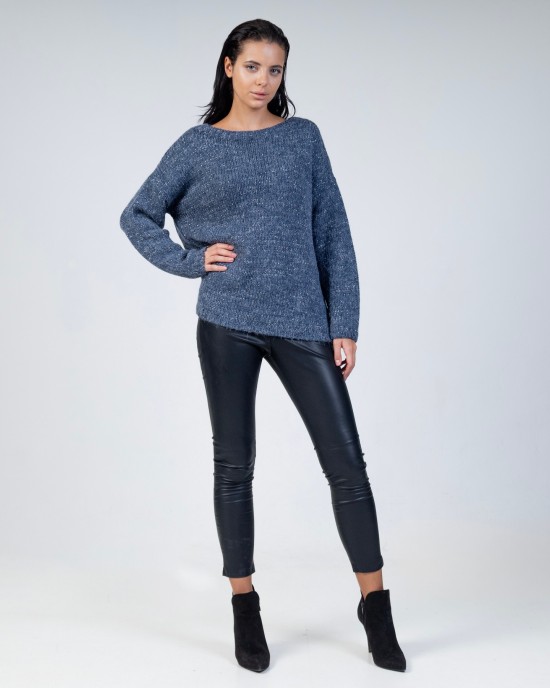 Mohair-lurex oversized πουλόβερ BLUE JEAN