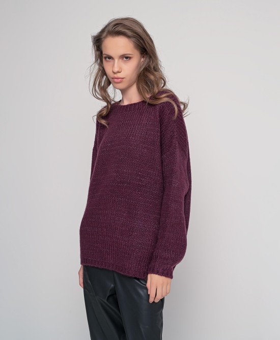 Mohair-lurex oversized πουλόβερ