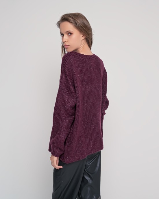 Mohair-lurex oversized πουλόβερ