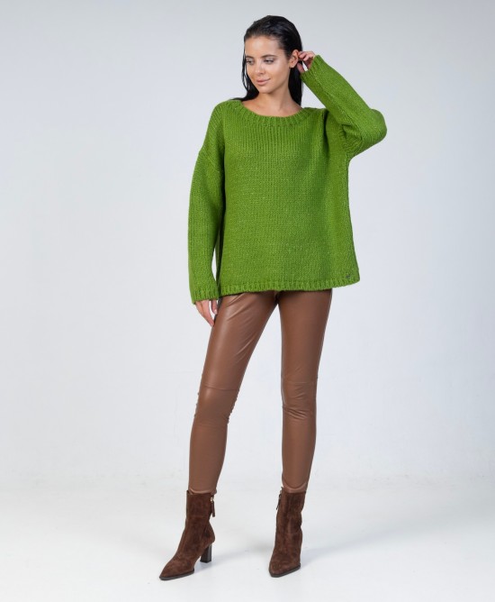 Mohair-lurex oversized πουλόβερ GREEN