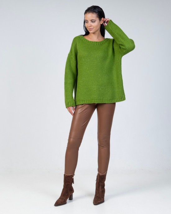 Mohair-lurex oversized πουλόβερ GREEN