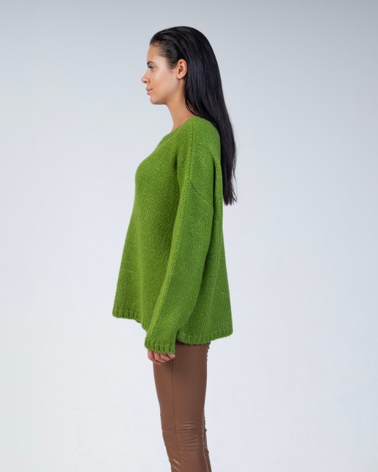 Mohair-lurex oversized πουλόβερ GREEN