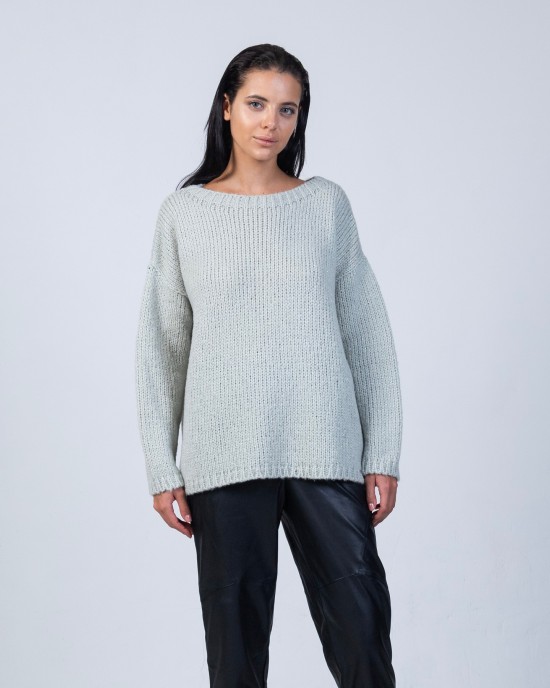 Mohair-lurex oversized πουλόβερ