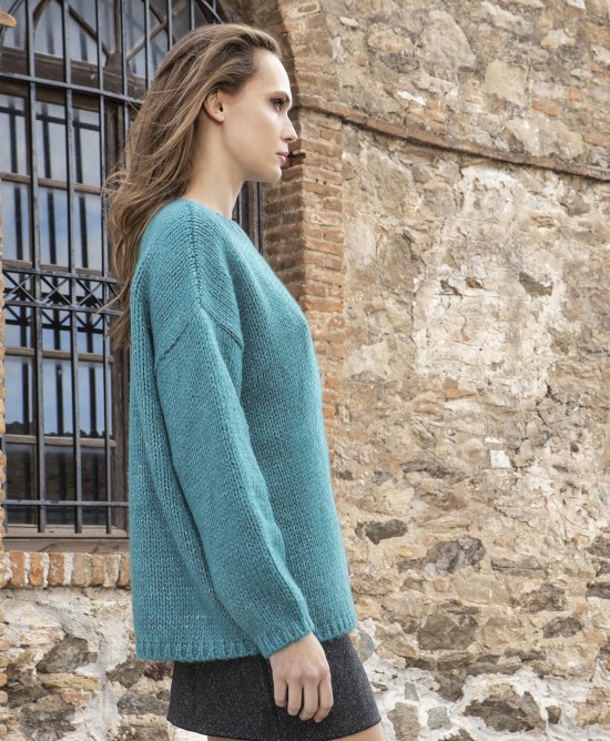 Mohair-lurex oversized πουλόβερ