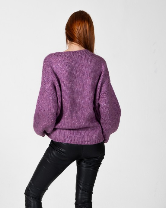 Mohair-lurex oversized πουλόβερ