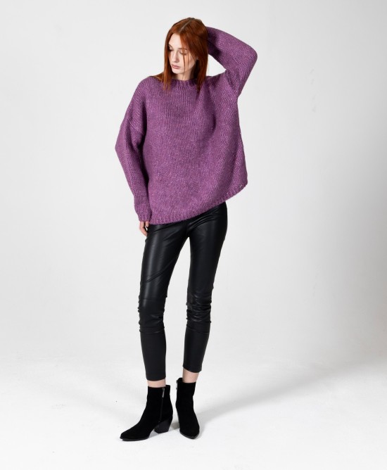 Mohair-lurex oversized πουλόβερ