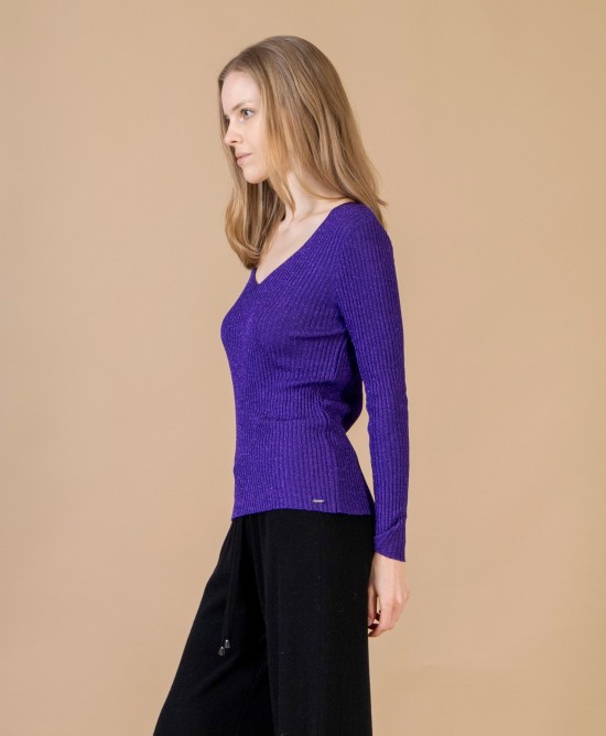 Lurex basic v-τοπ VIOLET