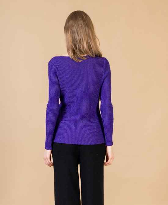 Lurex basic v-τοπ VIOLET