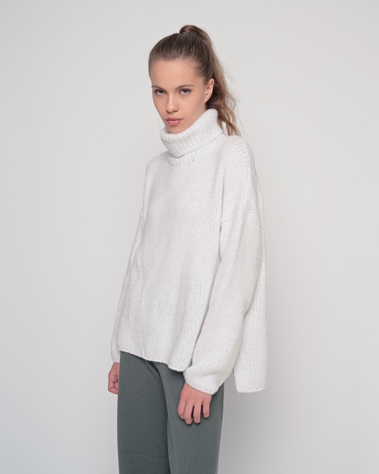 Oversized ζιβάγκο με lurex και mohair IVORY