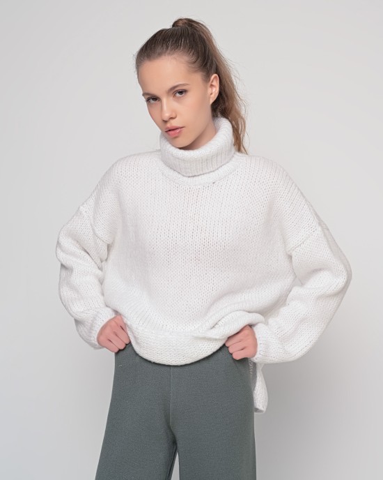 Oversized ζιβάγκο με lurex και mohair IVORY