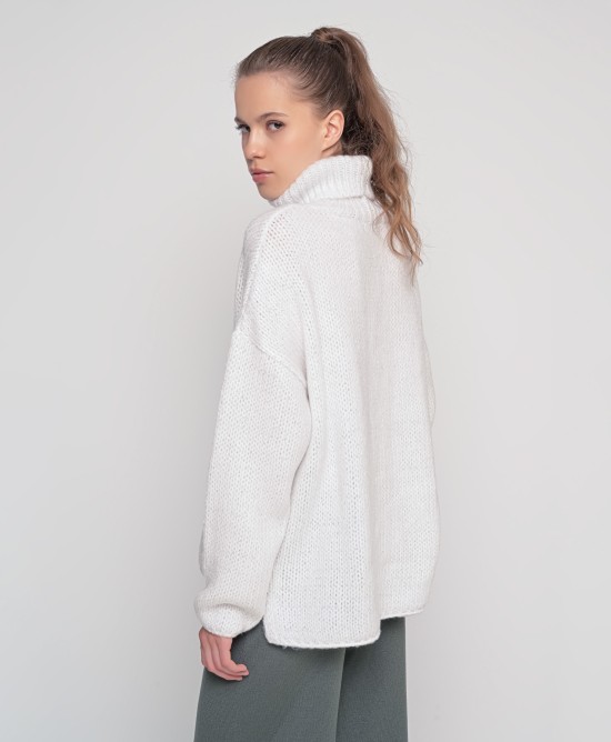 Oversized ζιβάγκο με lurex και mohair IVORY