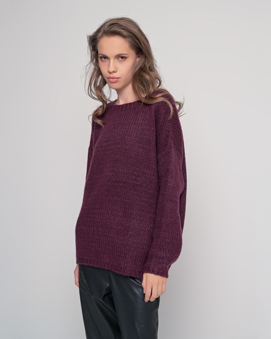 Mohair-lurex oversized πουλόβερ BORDEAUX