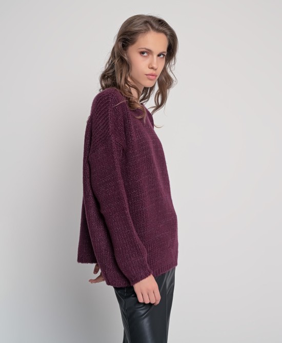 Mohair-lurex oversized πουλόβερ BORDEAUX