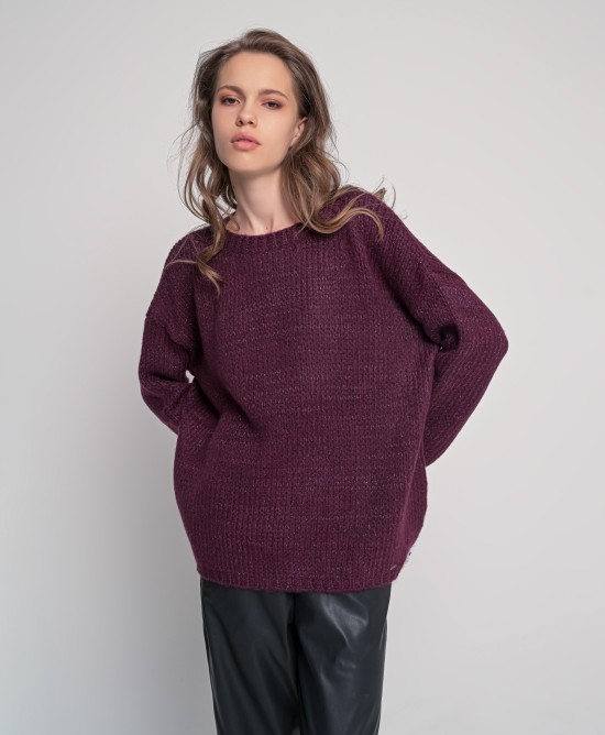 Mohair-lurex oversized πουλόβερ BORDEAUX