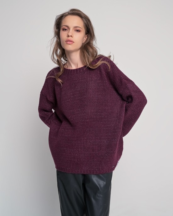 Mohair-lurex oversized πουλόβερ BORDEAUX