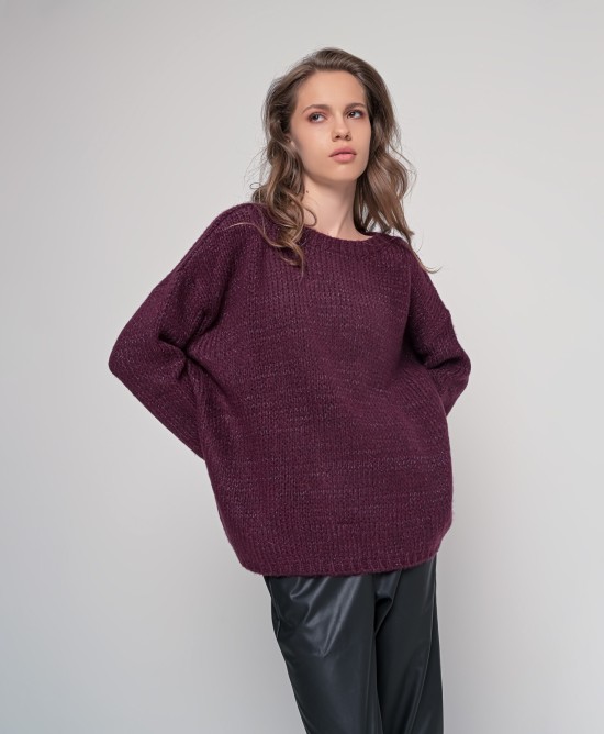 Mohair-lurex oversized πουλόβερ BORDEAUX