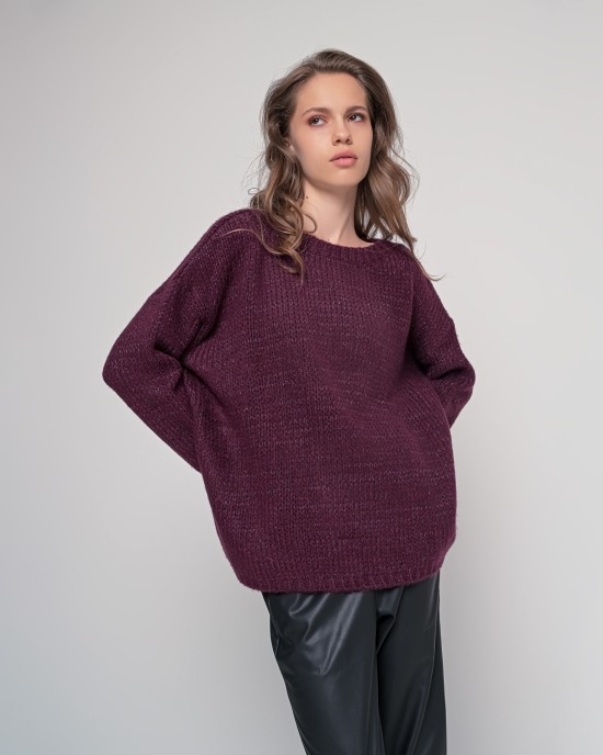 Mohair-lurex oversized πουλόβερ BORDEAUX