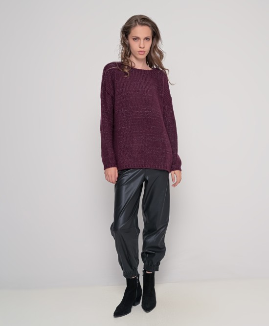 Mohair-lurex oversized πουλόβερ BORDEAUX