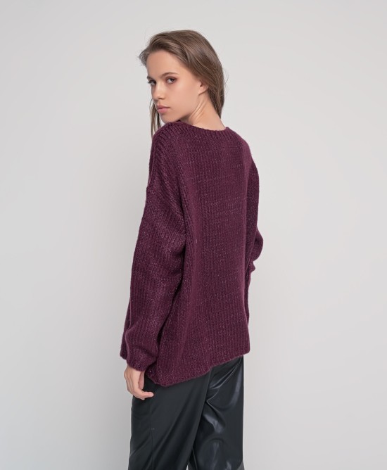 Mohair-lurex oversized πουλόβερ BORDEAUX