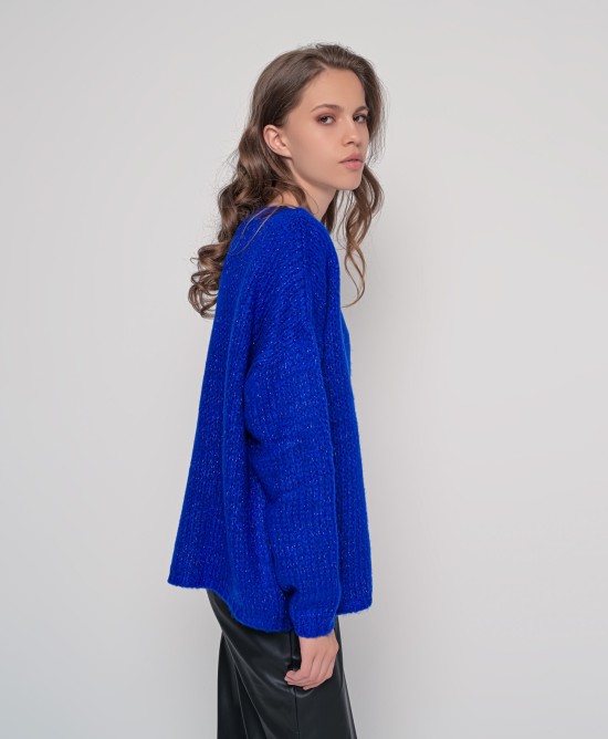 Mohair-lurex oversized πουλόβερ BRIGHT BLUE