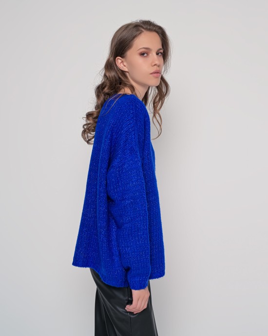 Mohair-lurex oversized πουλόβερ BRIGHT BLUE