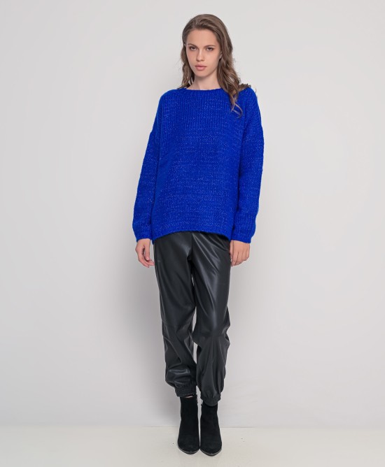 Mohair-lurex oversized πουλόβερ BRIGHT BLUE