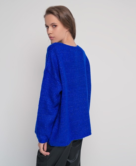 Mohair-lurex oversized πουλόβερ BRIGHT BLUE