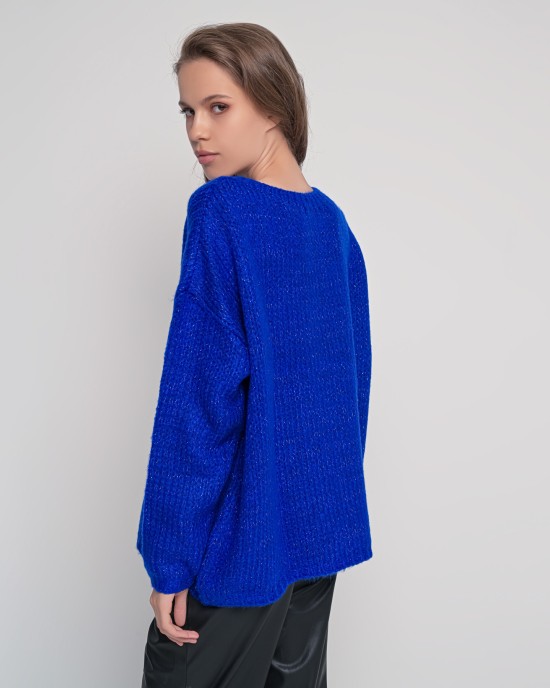 Mohair-lurex oversized πουλόβερ BRIGHT BLUE