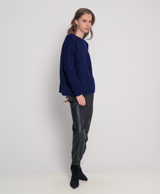 Mohair-lurex oversized πουλόβερ NAVY