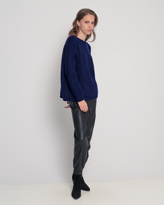 Mohair-lurex oversized πουλόβερ NAVY