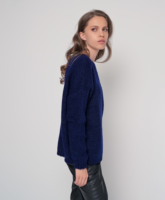 Mohair-lurex oversized πουλόβερ NAVY