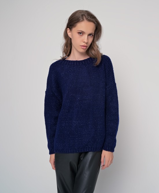 Mohair-lurex oversized πουλόβερ NAVY