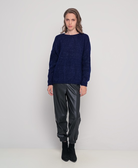 Mohair-lurex oversized πουλόβερ NAVY