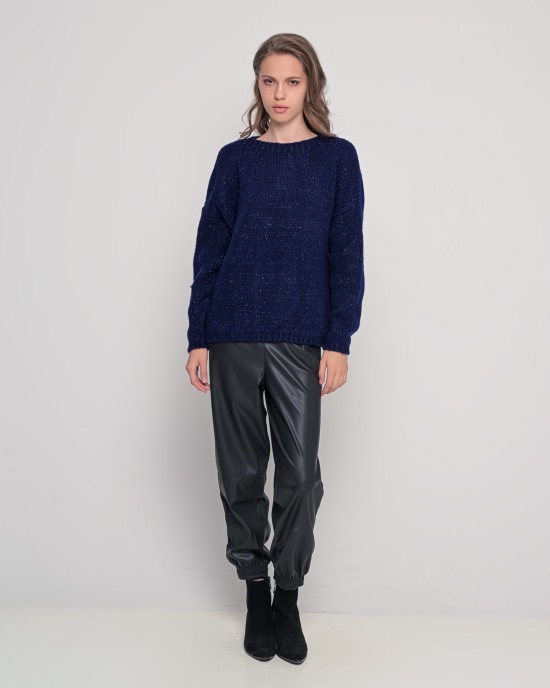 Mohair-lurex oversized πουλόβερ NAVY