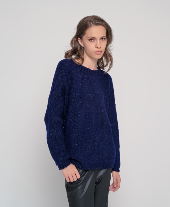 Mohair-lurex oversized πουλόβερ NAVY