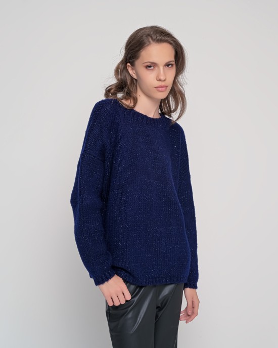 Mohair-lurex oversized πουλόβερ NAVY