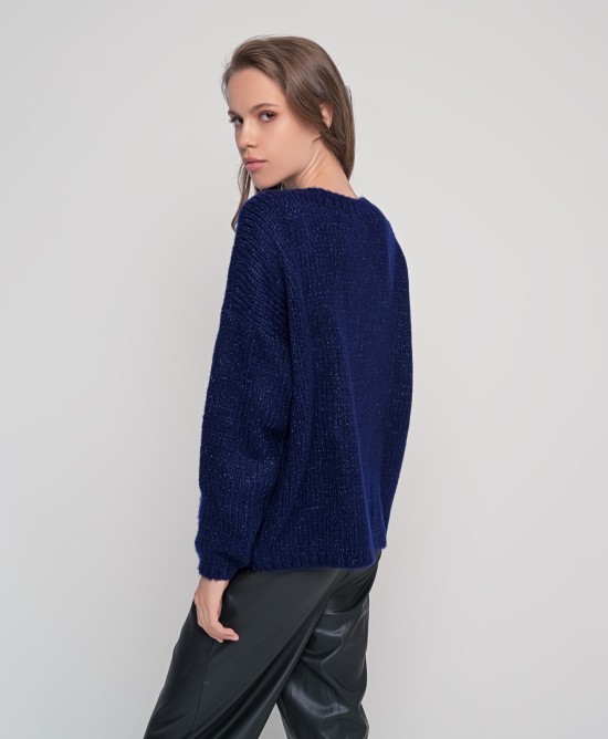 Mohair-lurex oversized πουλόβερ NAVY