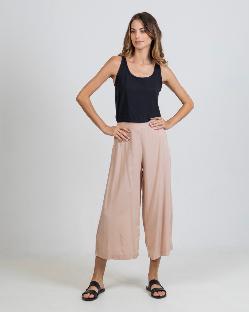 Cropped φαρδύ παντελόνι DUSTY PINK